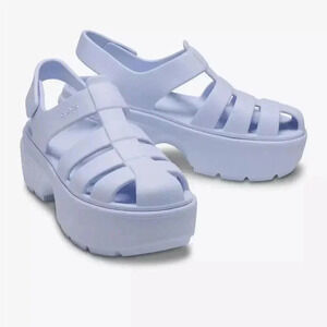 CROCS NWT Stomp Fisherman Sandals Platform Dreamscape purple 6 womens